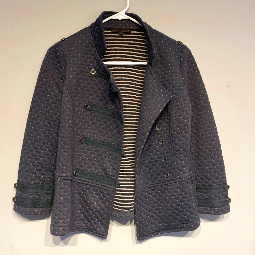 LUCCA Couture Navy Quilt Coat, Small